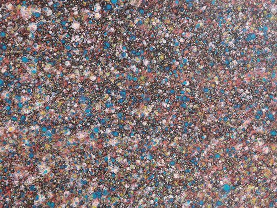 Oval Recycled Paper Earrings - Black Multicolour Speckle