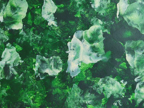 Oval Recycled Paper Earrings - Dark Green & White