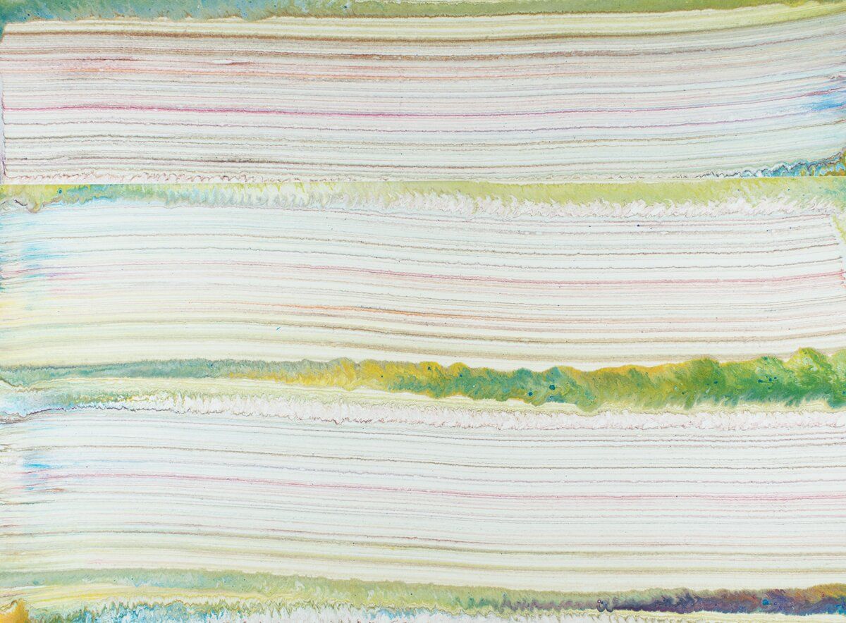 Square Recycled Paper Earrings - White & Coloured Stripes