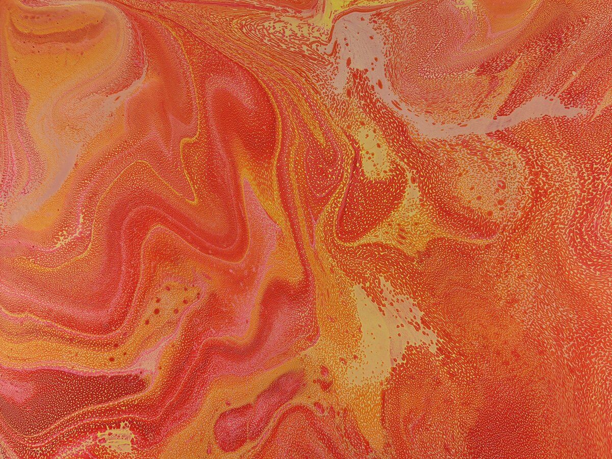 Oval Recycled Paper Earrings - Orange & Gold