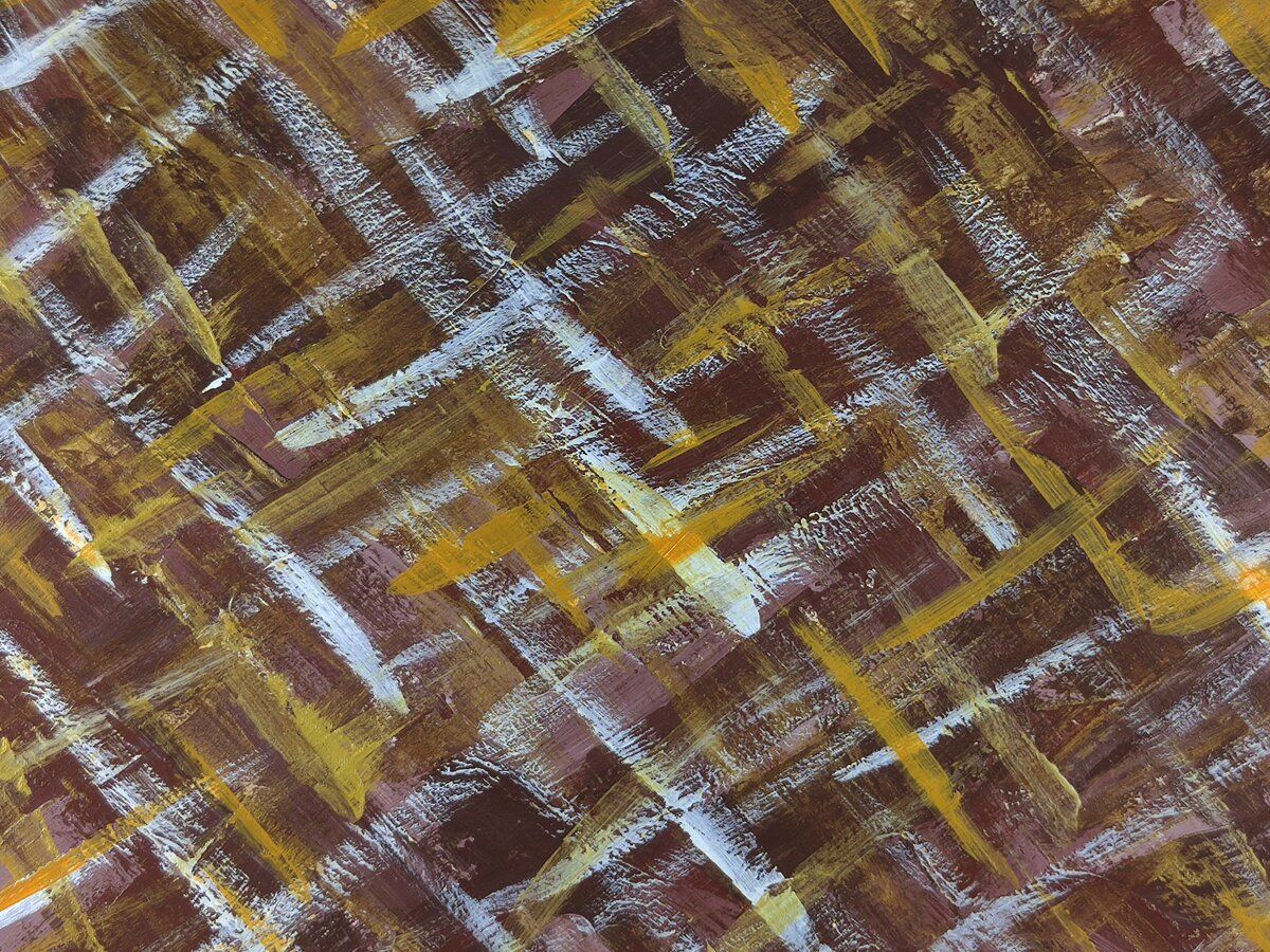 Oval Recycled Paper Earrings - Brown, White, Tan & Gold Brushstrokes