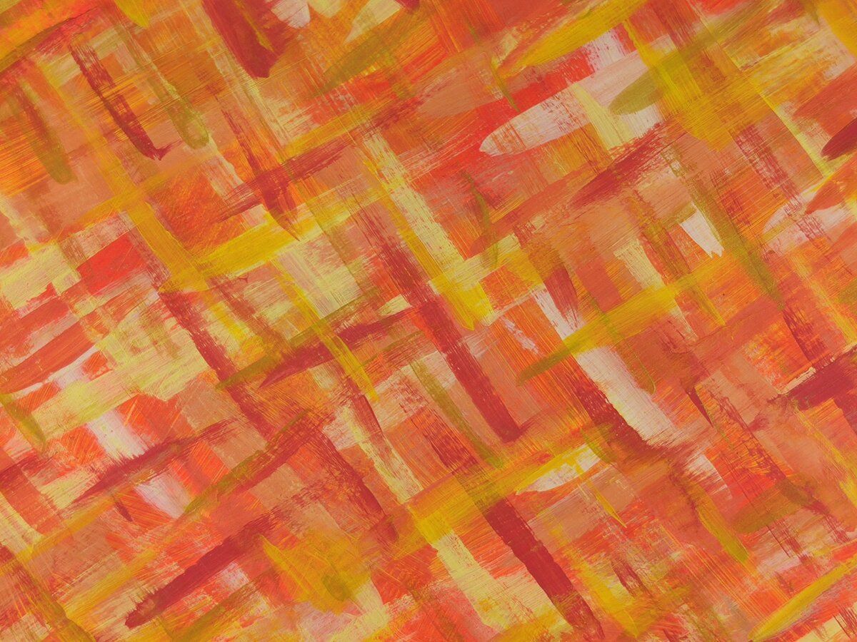 Square Recycled Paper Earrings - Orange, Red, Yellow & Gold Brushstrokes