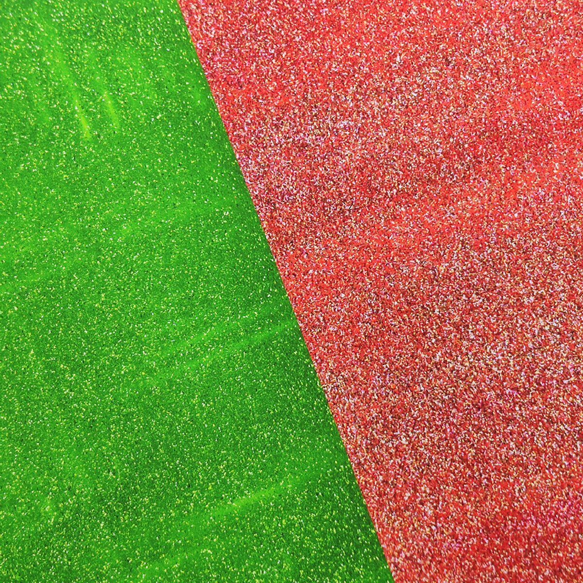 Reversible Christmas Tree Recycled Paper Earrings - Red Sparkle / Green Sparkle