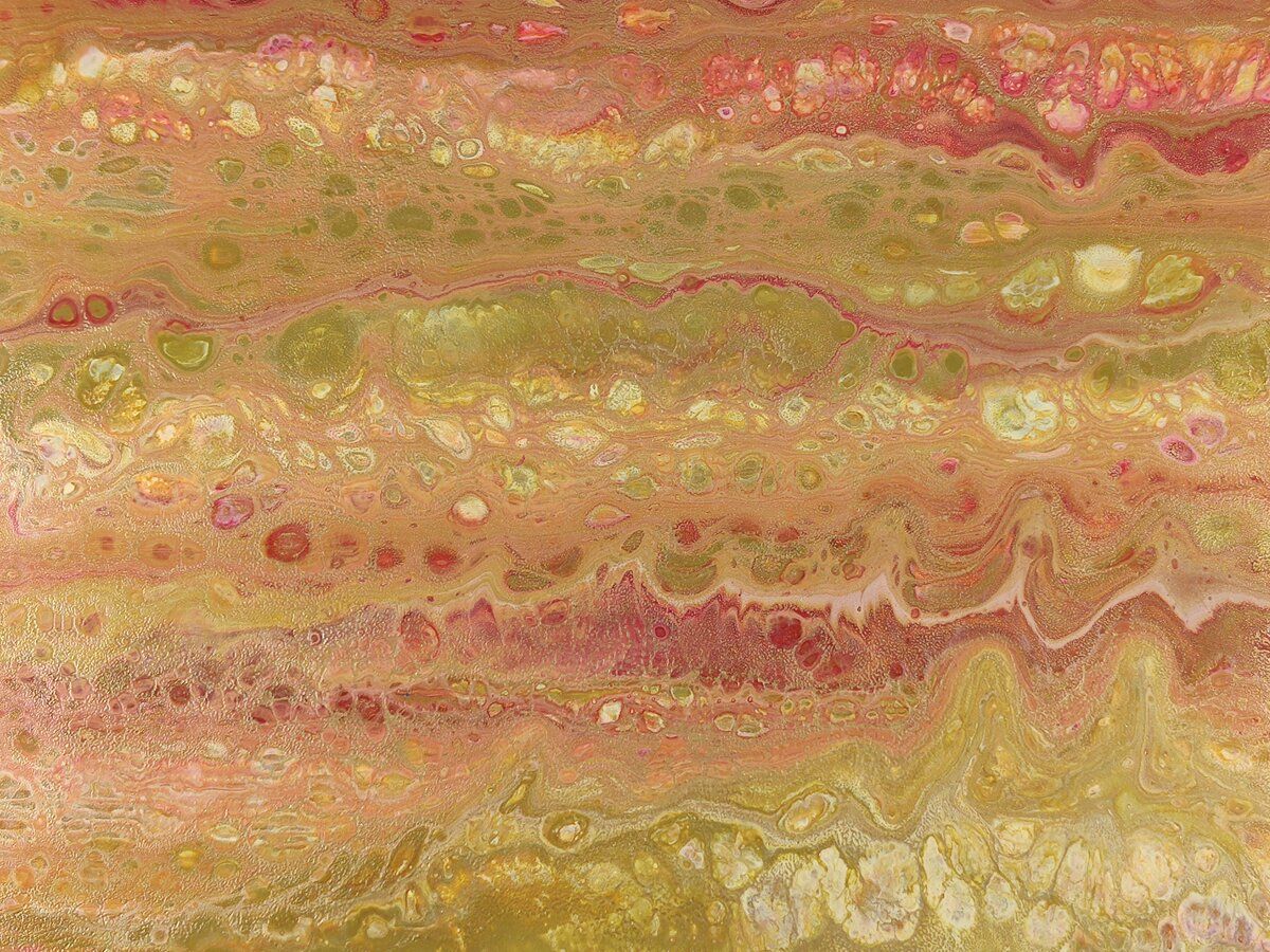 Oval Recycled Paper Earrings - Gold & Red