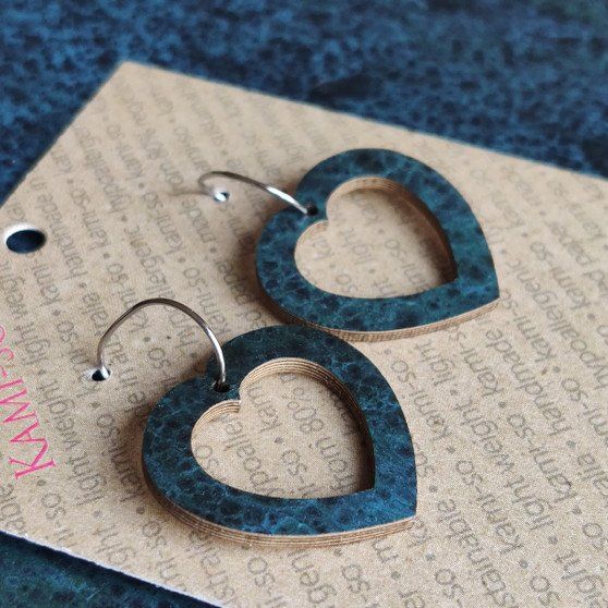 Mini Recycled Paper Earrings - Navy & Black