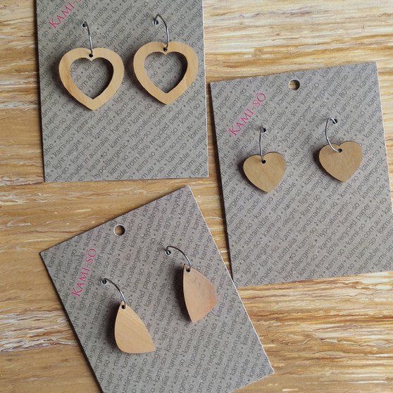 Mini Recycled Paper Earrings - Light Tan