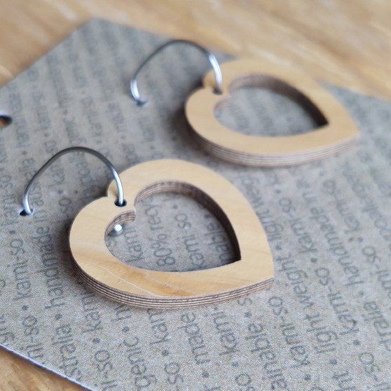 Mini Recycled Paper Earrings - Light Tan