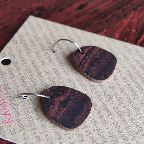 Mini Recycled Paper Earrings - Dark Brown