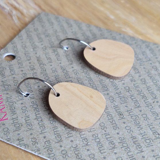 Mini Recycled Paper Earrings - Light Tan