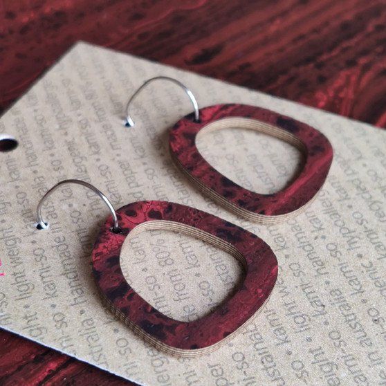 Mini Recycled Paper Earrings - Dark Brown