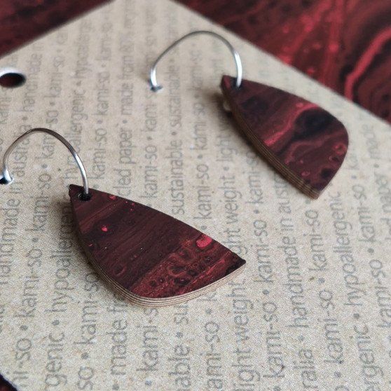 Mini Recycled Paper Earrings - Dark Brown