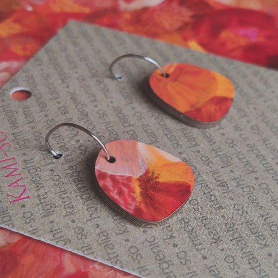 Mini Recycled Paper Earrings - Autumn Colours