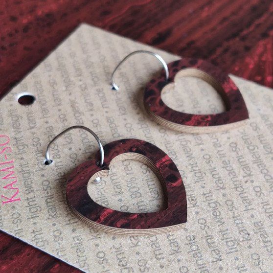 Mini Recycled Paper Earrings - Dark Brown