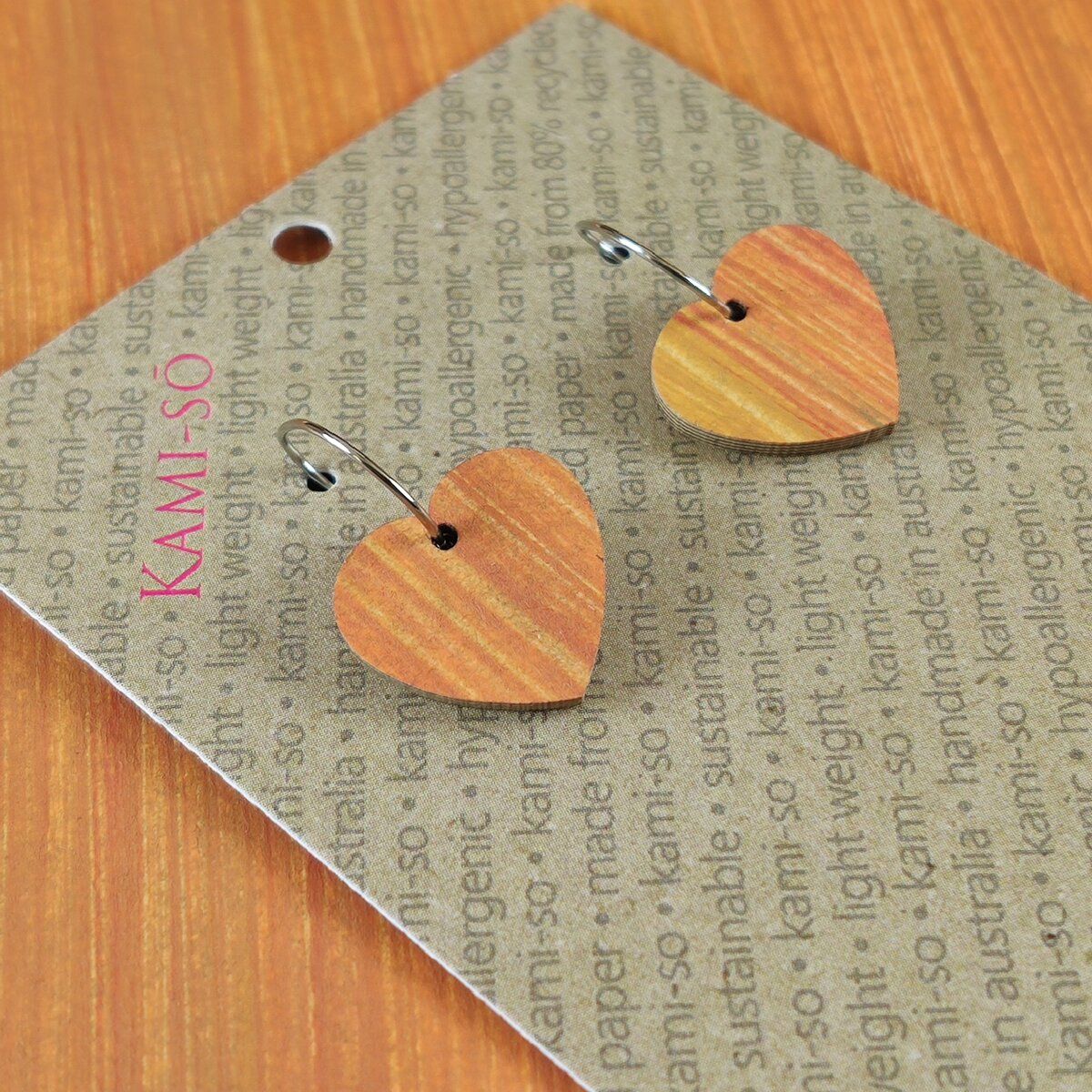 Mini Recycled Paper Earrings - Dusty Orange