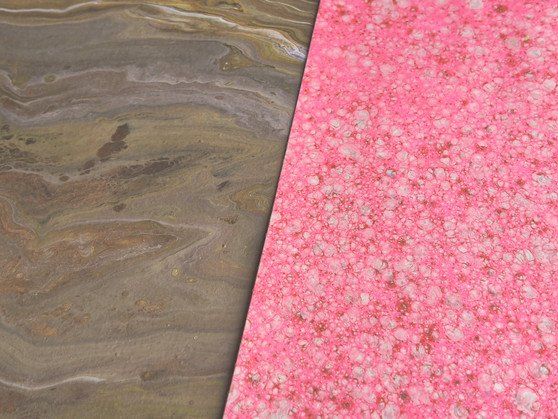Reversible Paddle Recycled Paper Earrings - Dark Brown / Pink Speckle